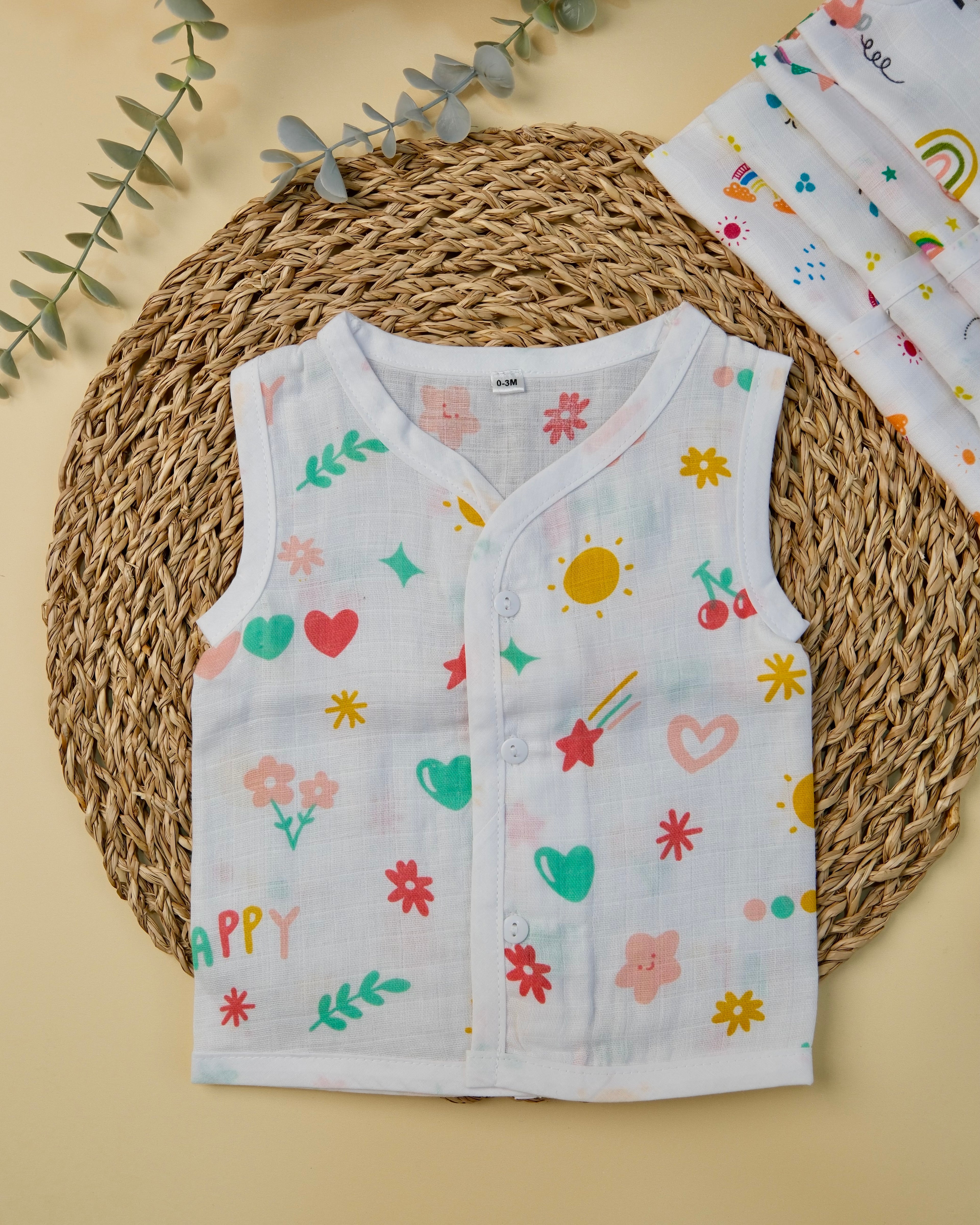 Sleeveless Jabla with Button Assorted 1 Pcs