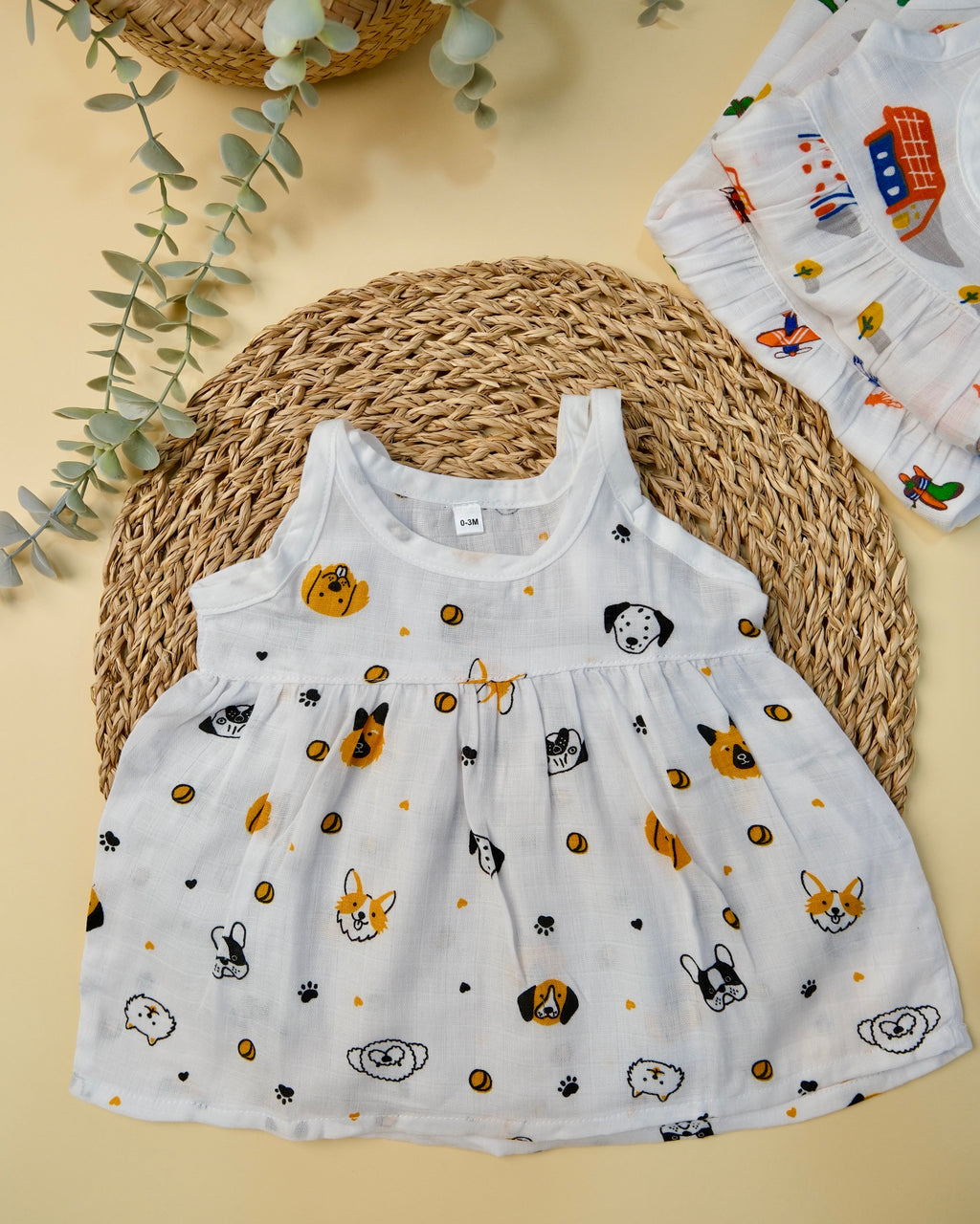 Sleeveless Frock with Knot Assorted 1 Pcs