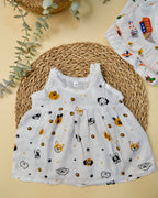 Sleeveless Frock with Knot Assorted 1 Pcs