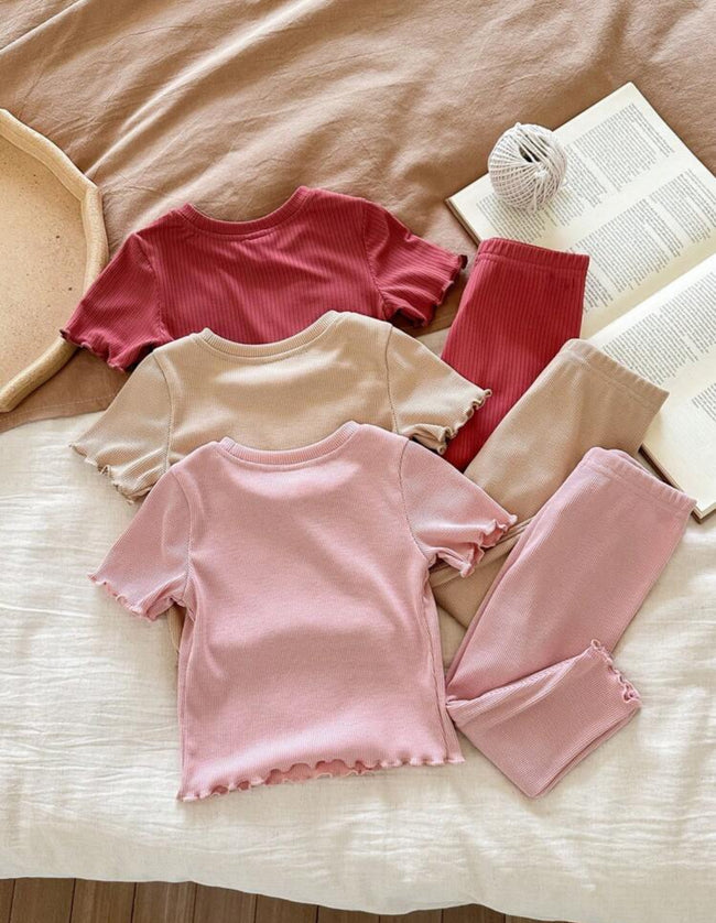 Solid Color Pajama Set Hover Image