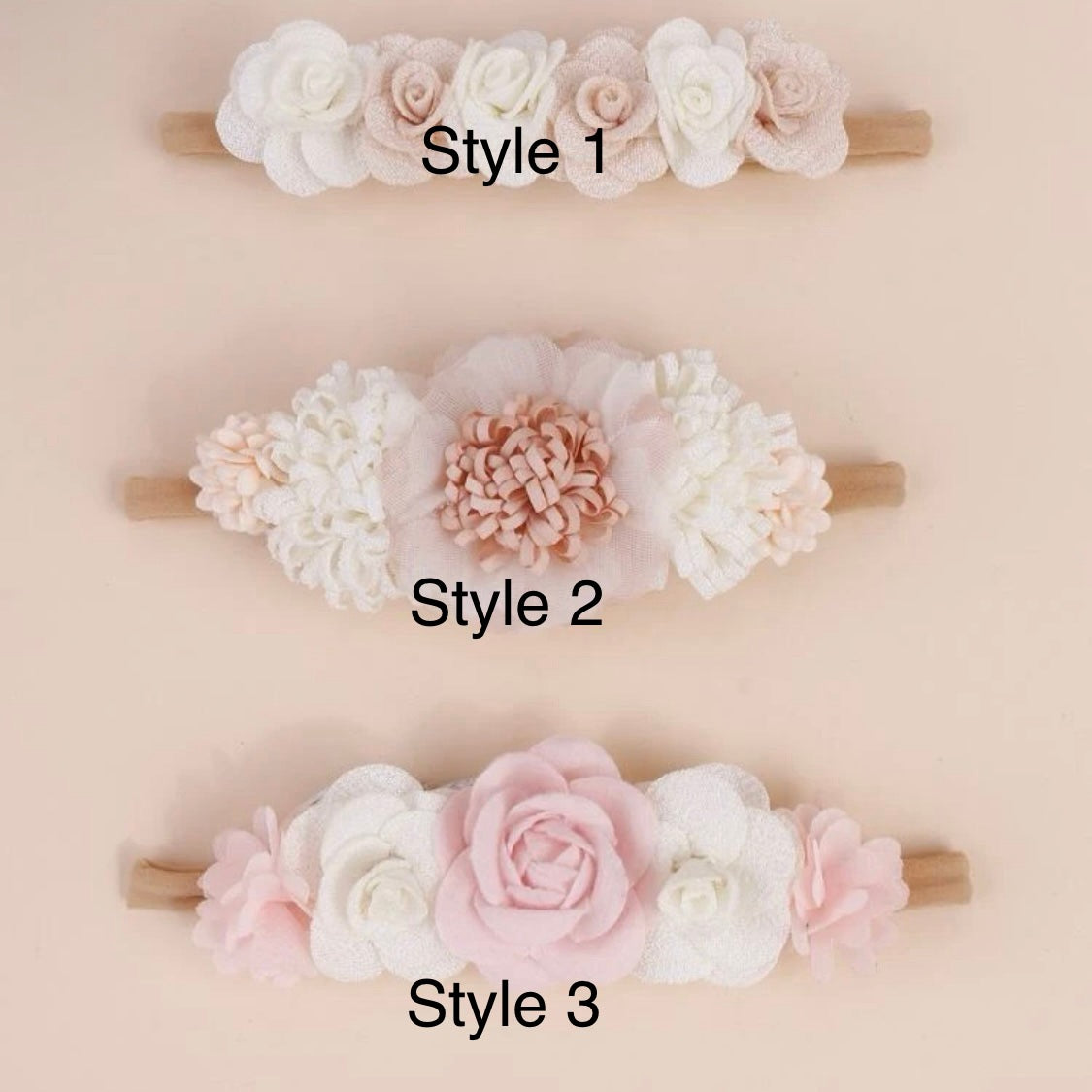 Floral Decor Light Shade Baby Headband