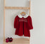 Puffed Sleeve Red Velvet Dress 1-2 Year