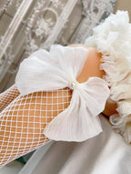 Pearl Beaded Bowknot Fishnet Socks 6 Months - 2 Year