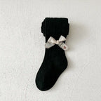 Premium Cable Knit Stockings With One Side Bow  6-12 Months
