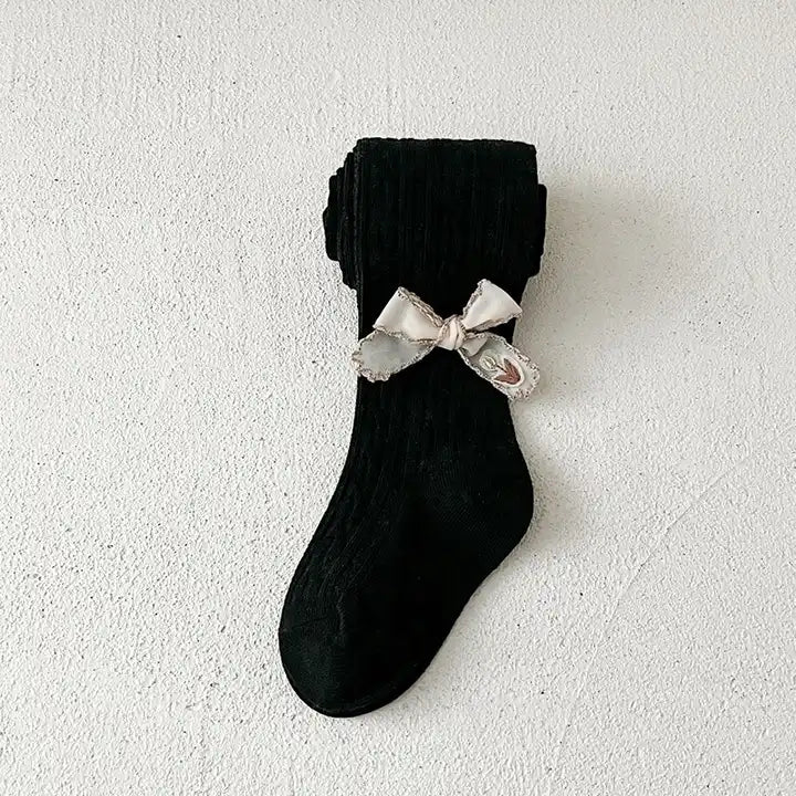 Premium Cable Knit Stockings With One Side Bow  6-12 Months