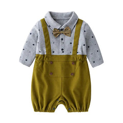 Gentleman Style Baby Boy Long Sleeve Gray Green 9-18 months Months