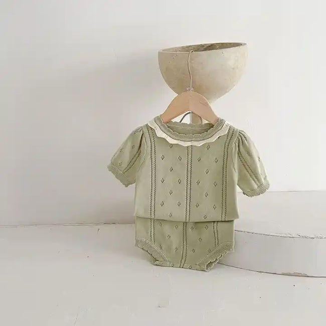 Knitted Short Sleeved 2 Piece Set 3-9 Months Main Image