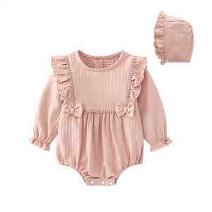 Baby Girl Frill Romper With Free Hat 0-9 Months