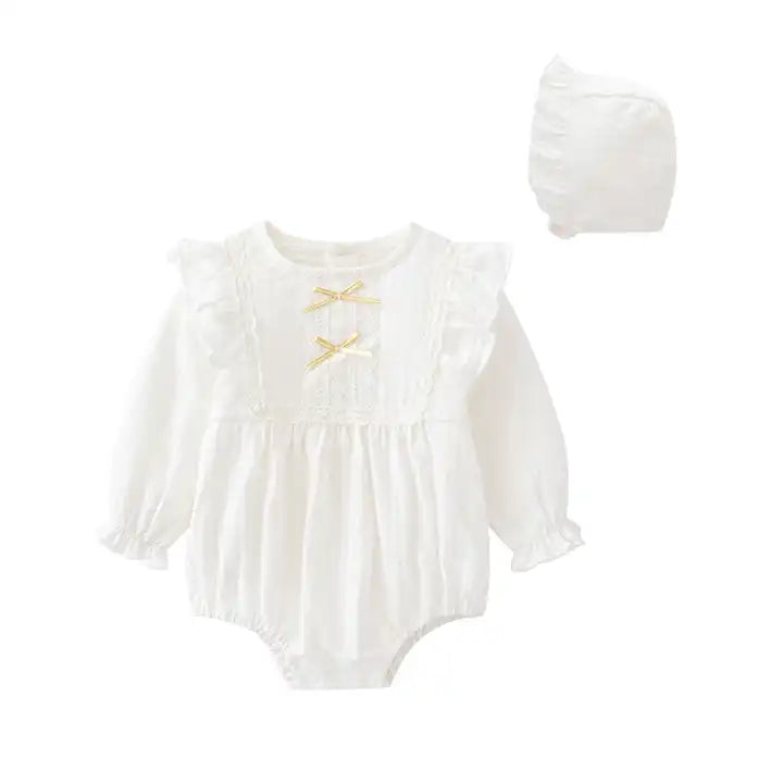 Baby Girl Frill Romper With Free Hat 0-9 Months