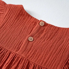 Plain Long Sleeved Cotton Muslin Baby Rompers