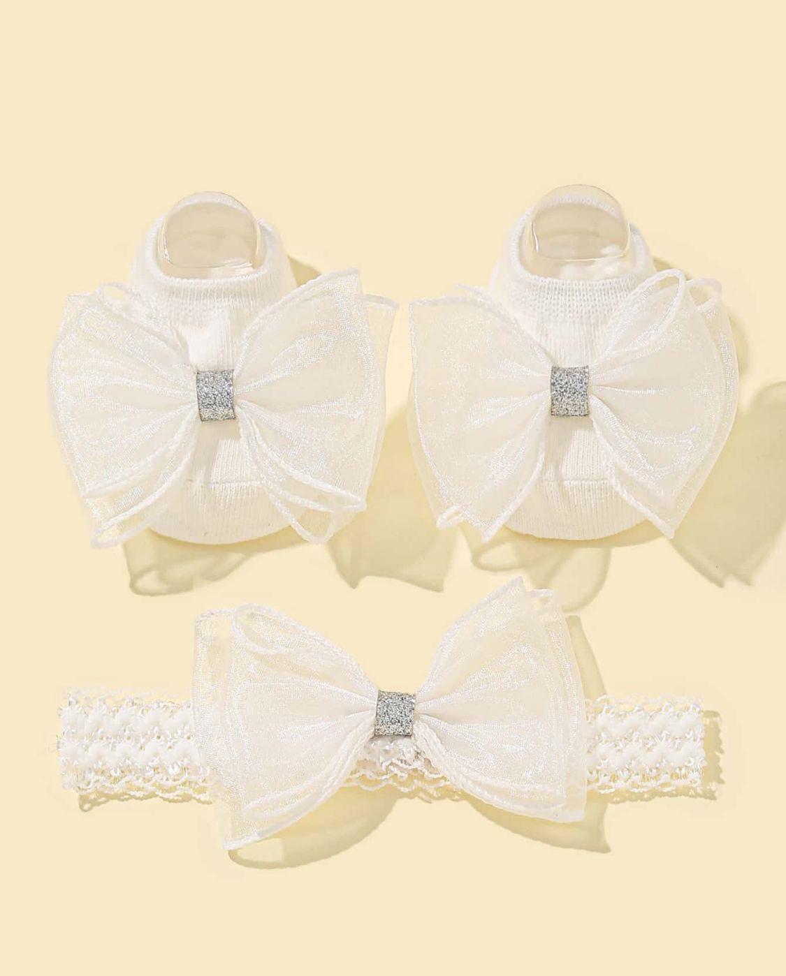 Baby Bow Decor Socks with Bow 0 - 6 Months