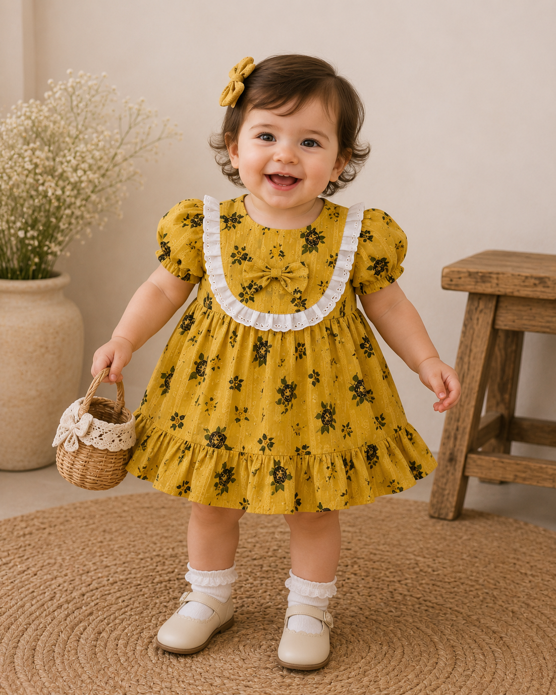 Floral Ruffle Cotton Frock