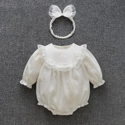 Baby Clothes Long-Sleeved Princess Romper White 0-9 Months