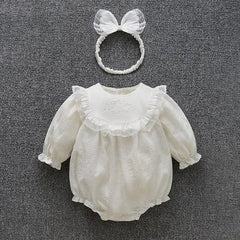 Baby Clothes Long-Sleeved Princess Romper White 0-9 Months