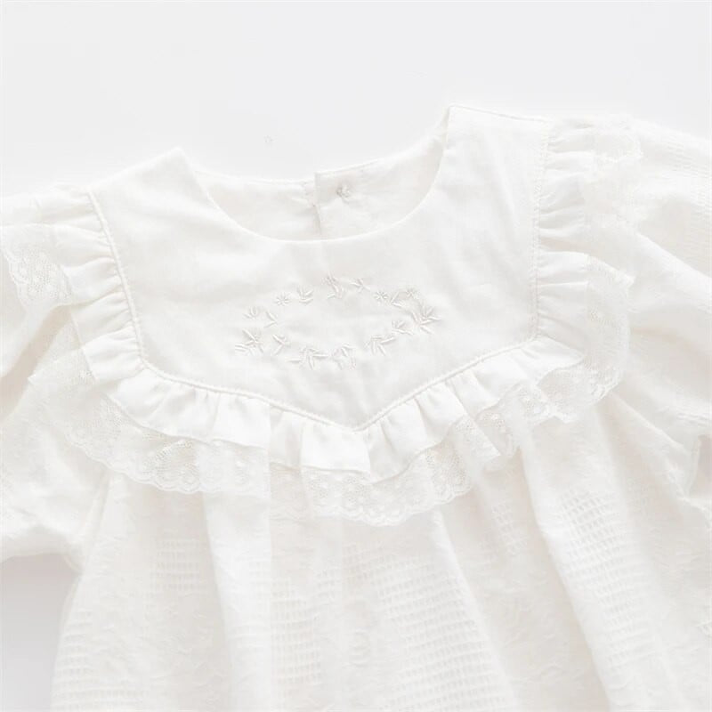 Baby Clothes Long-Sleeved Princess Romper White 0-9 Months