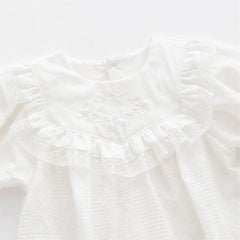 Baby Clothes Long-Sleeved Princess Romper White 0-9 Months