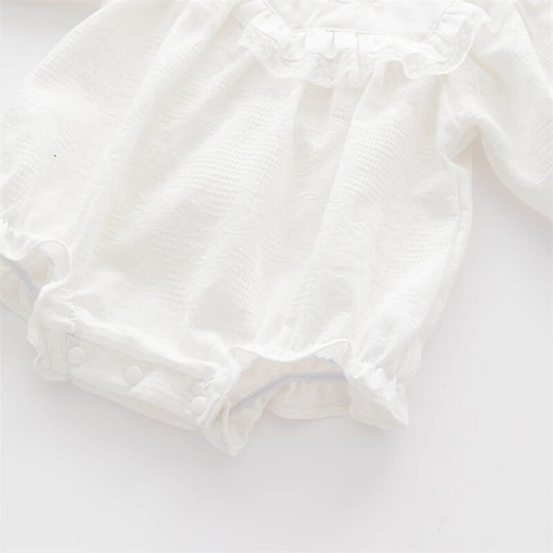 Baby Clothes Long-Sleeved Princess Romper White 0-9 Months