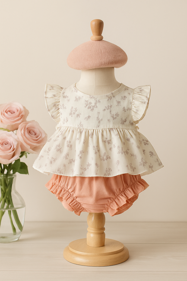 Floral Flying Sleeve with Shorts 3- 9 Months Hover Image