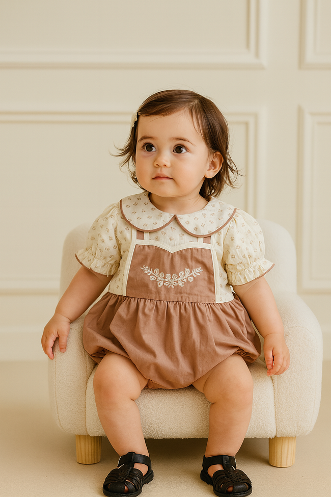 Bubble Sleeve Baby Romper Main Image