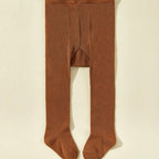 Solid Color Viscose Fabric Baby Girl Stockings - Brown (0-6M)