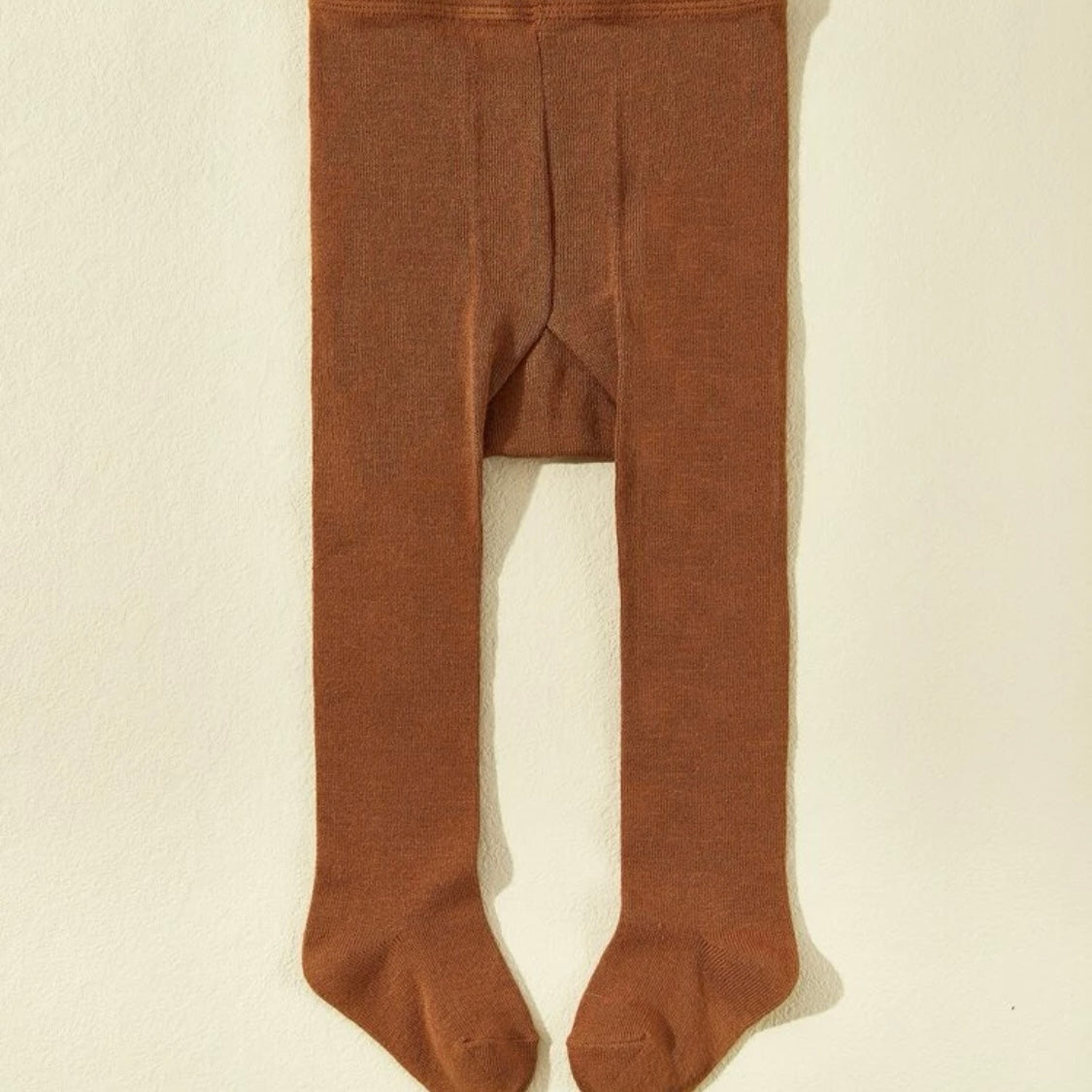 Solid Color Viscose Fabric Baby Girl Stockings - Brown (0-6M)