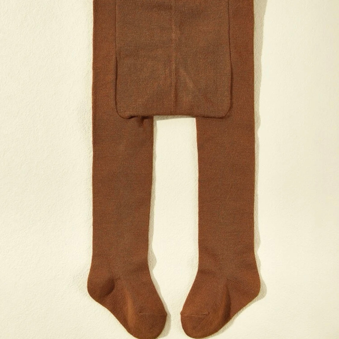 Solid Color Viscose Fabric Baby Girl Stockings - Brown (0-6M)