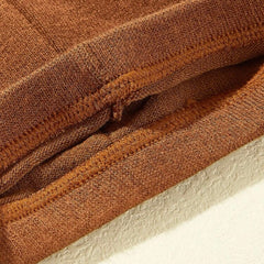 Solid Color Viscose Fabric Baby Girl Stockings - Brown (0-6M)