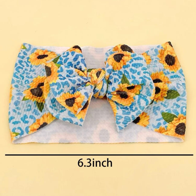 Sunflower Print Baby Headband Main Image