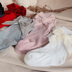 Velvet Bow Decor Baby Socks