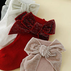 Glitter Bow Decor Baby Socks