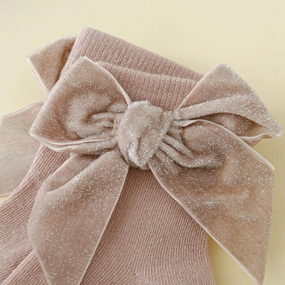 Glitter Bow Decor Baby Socks