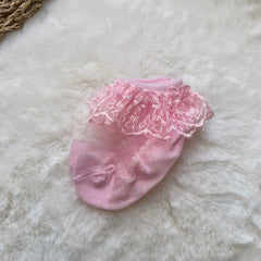Scallop Trim Decor Socks