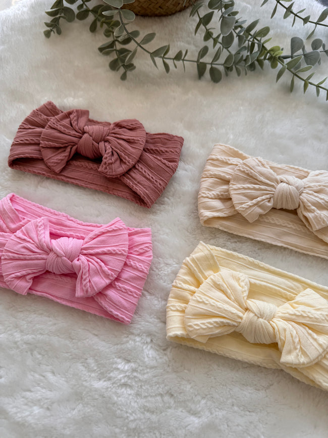 Premium Cable Knit Baby Headband Light Shades Main Image