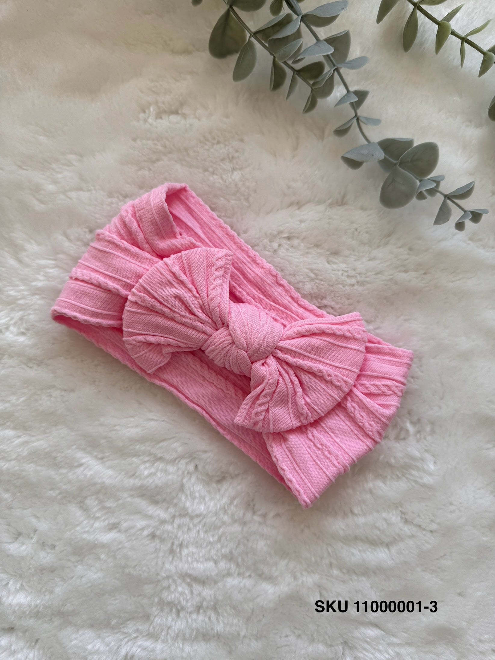 Premium Cable Knit Baby Headband Light Shades