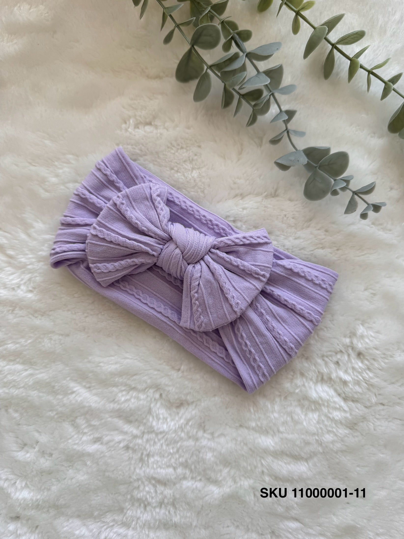 Premium Cable Knit Baby Headband Light Shades