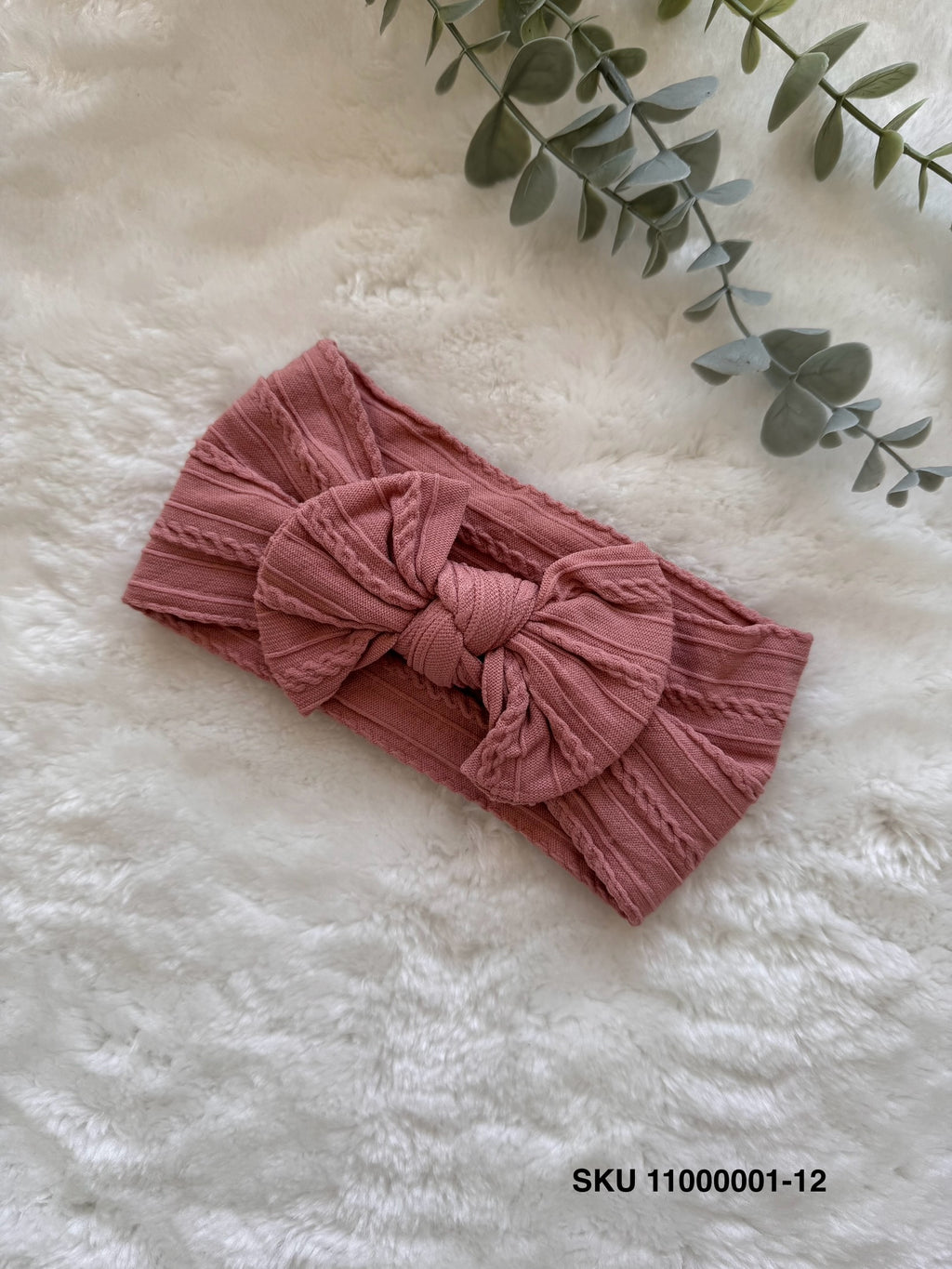 Premium Cable Knit Baby Headband Light Shades