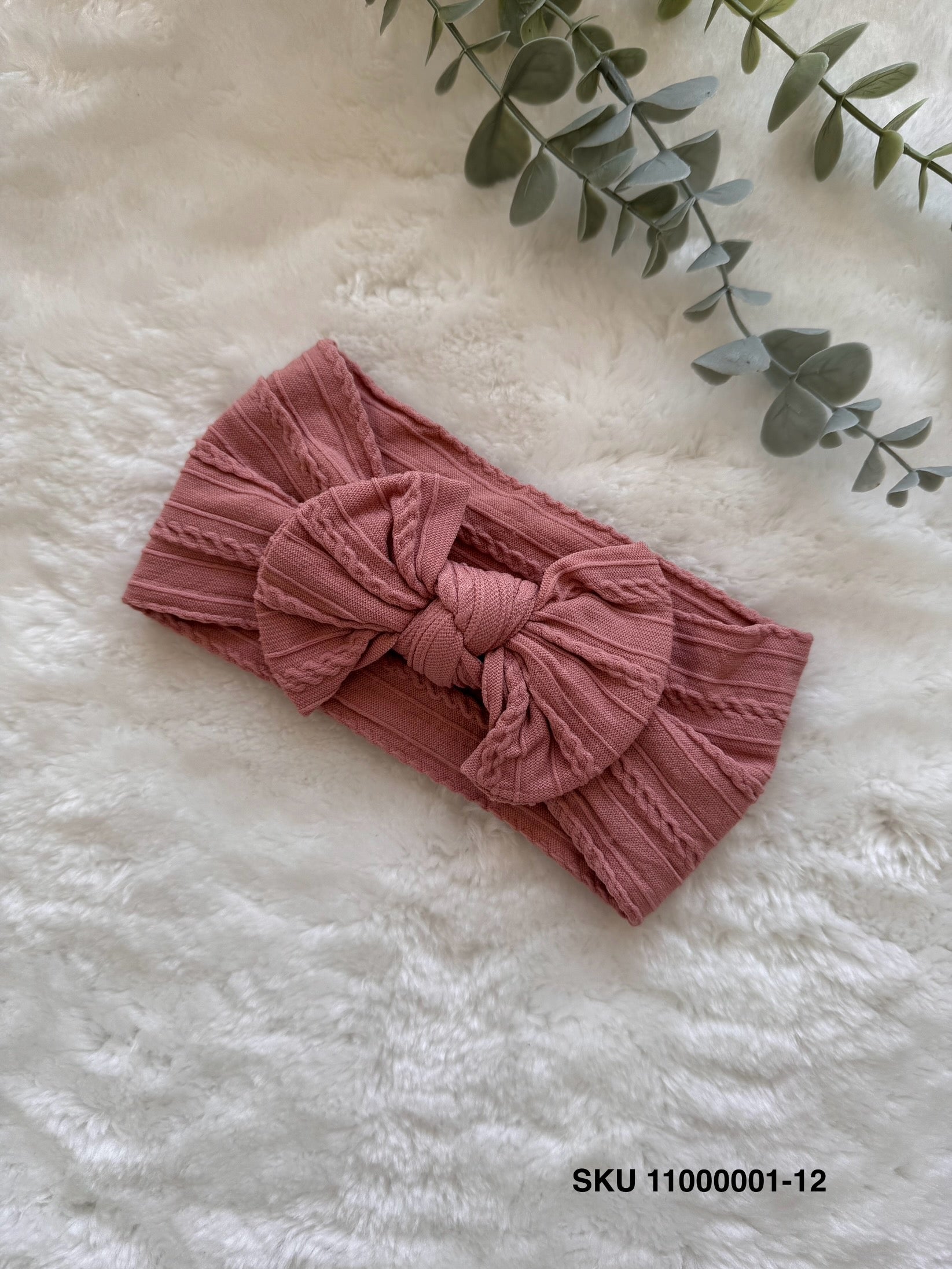 Premium Cable Knit Baby Headband Light Shades