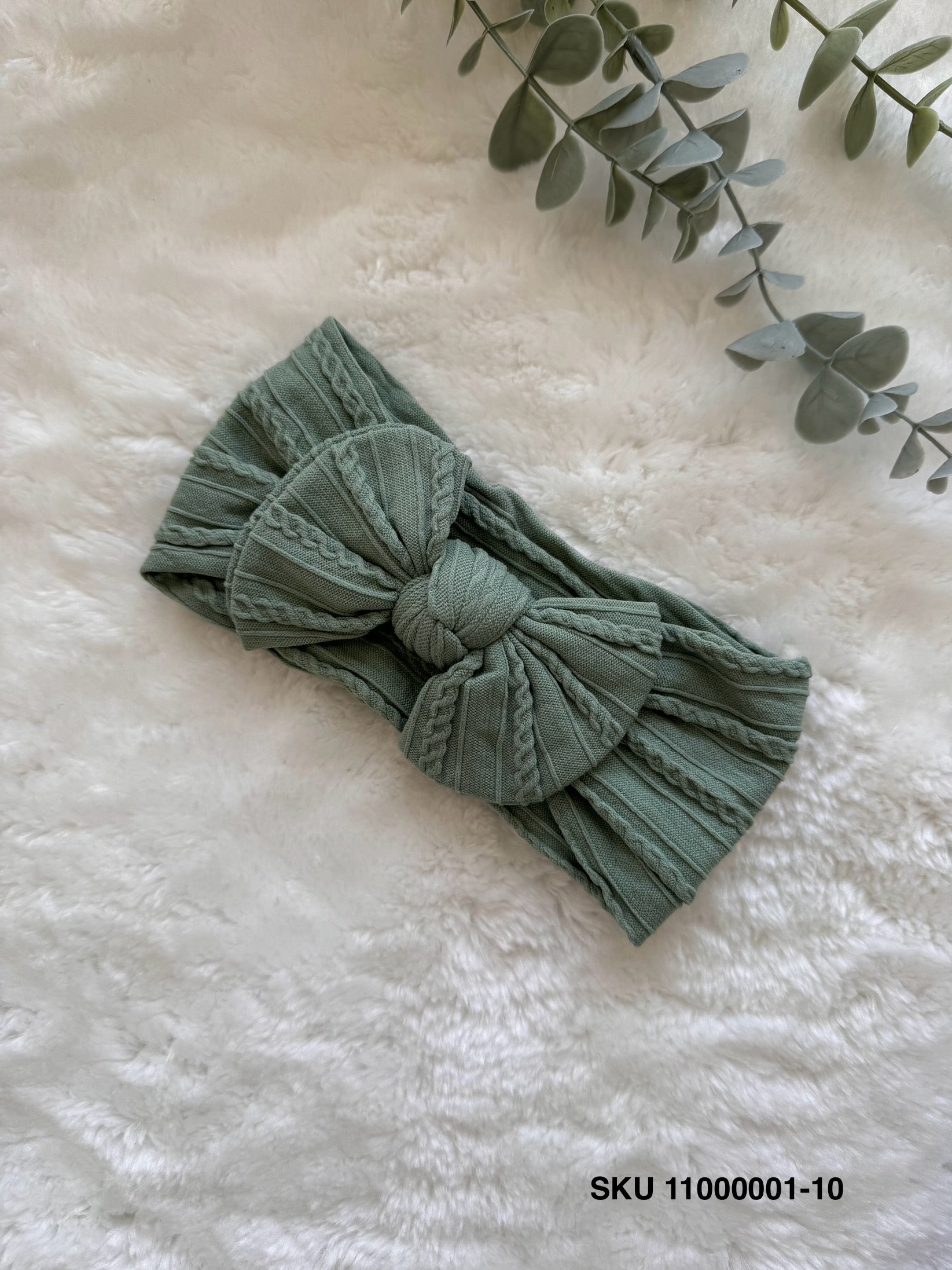 Premium Cable Knit Baby Headband Light Shades