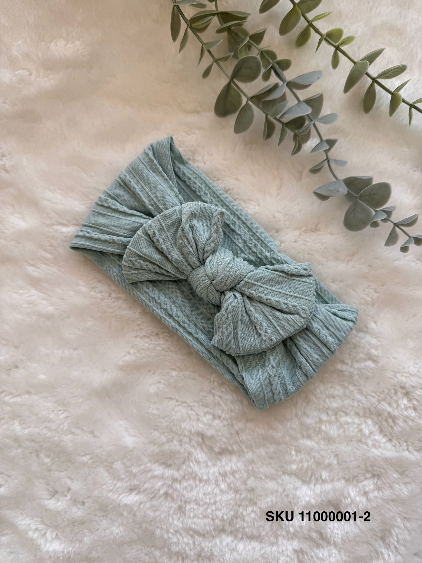 Premium Cable Knit Baby Headband Light Shades