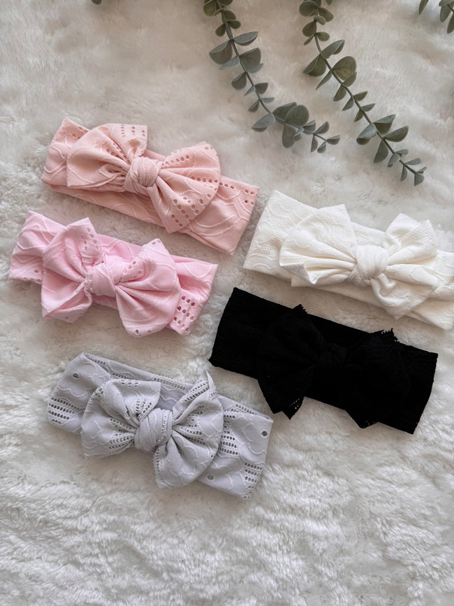 Premium Doted Knitted Baby Headband Light Shades Hover Image