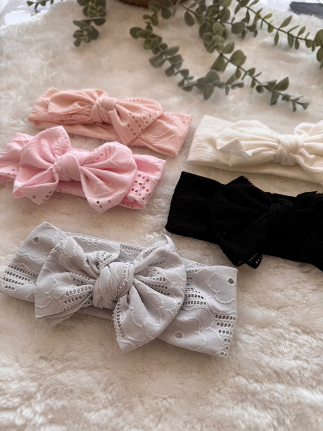 Premium Doted Knitted Baby Headband Light Shades Main Image