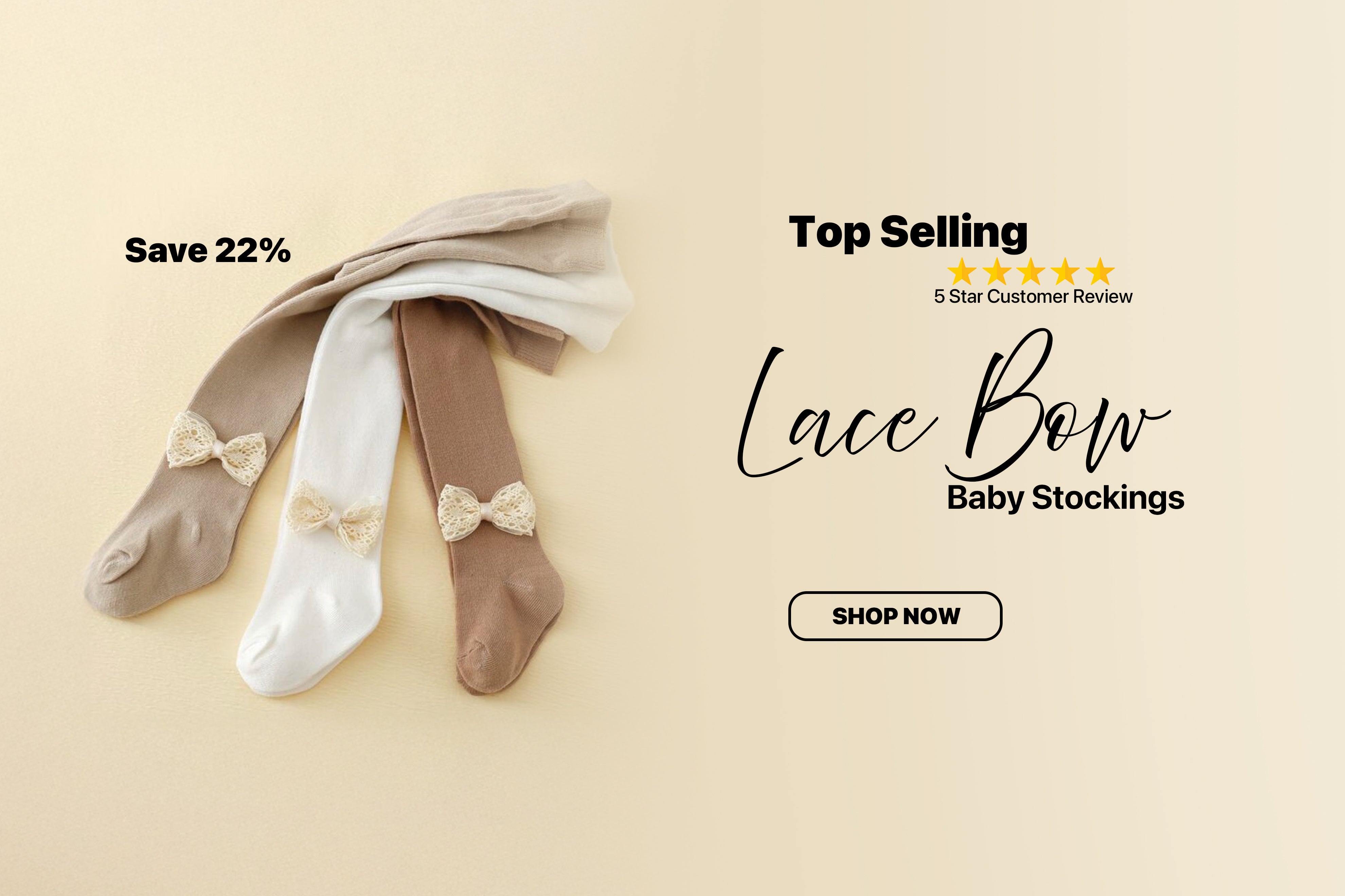Lace Bow Baby Stockings Top Selling