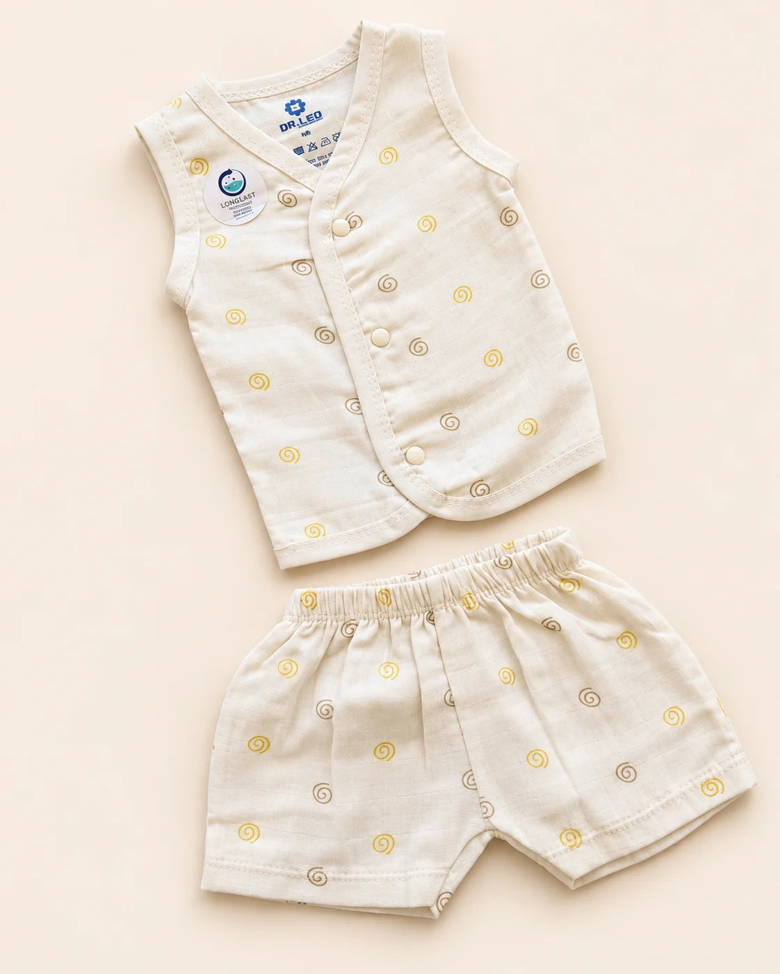 Dr. Leo Bamboo Cotton Sleeveless Jabla with Shorts