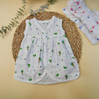 Sleeveless Frock with button - Bowkart