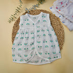 Sleeveless Frock with button - Bowkart