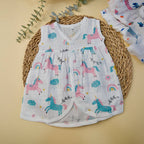 Sleeveless Frock with button - Bowkart