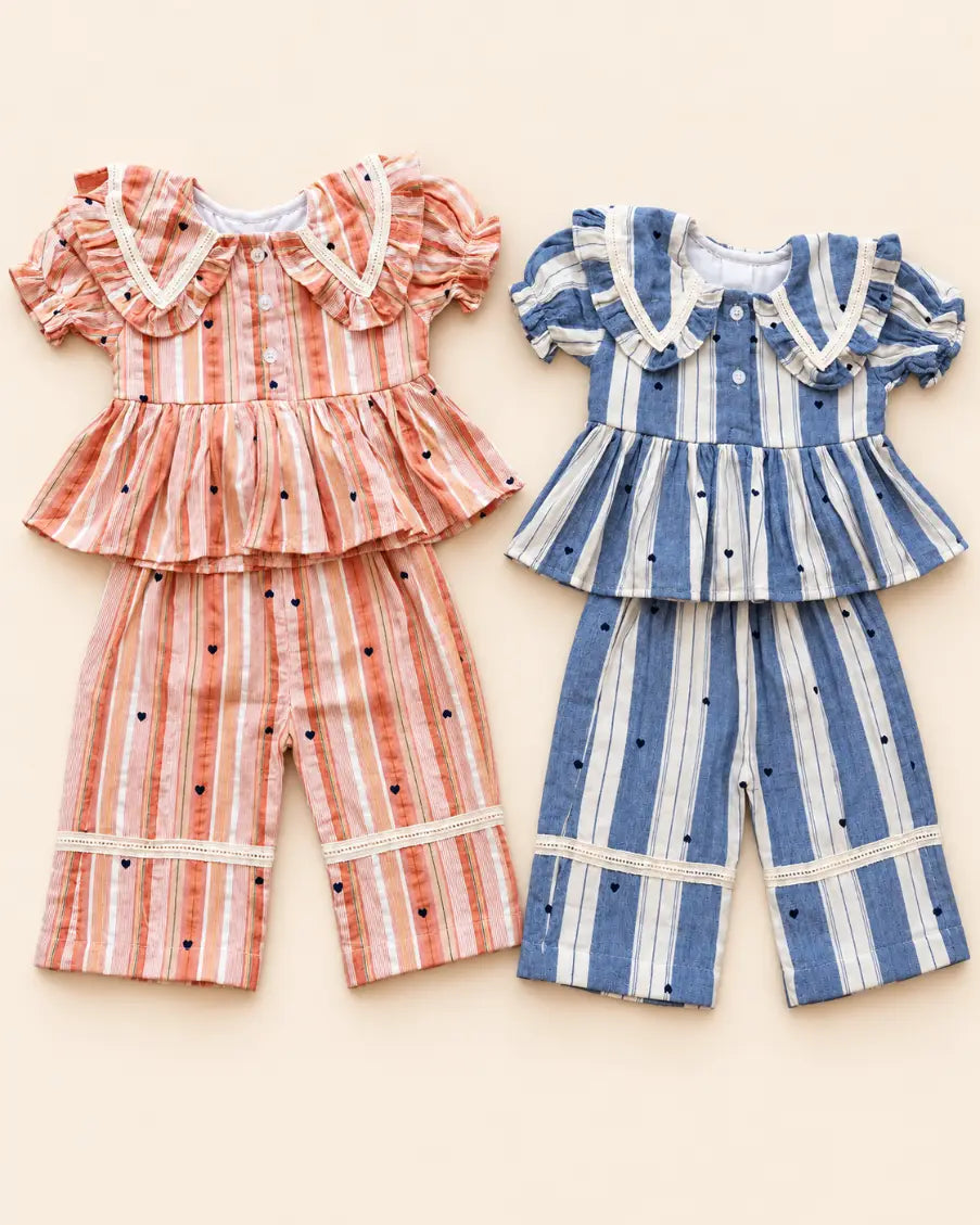 Striped Heart Frock Set