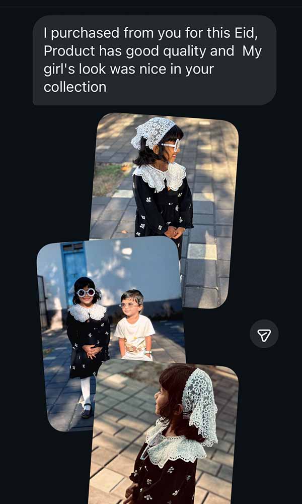 Customer message screenshot