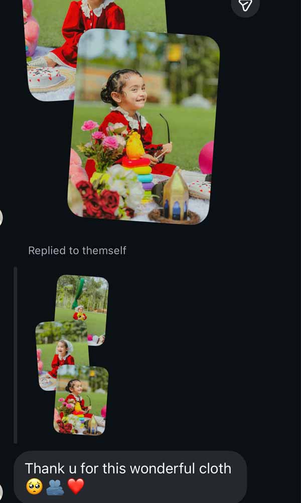 Customer message screenshot