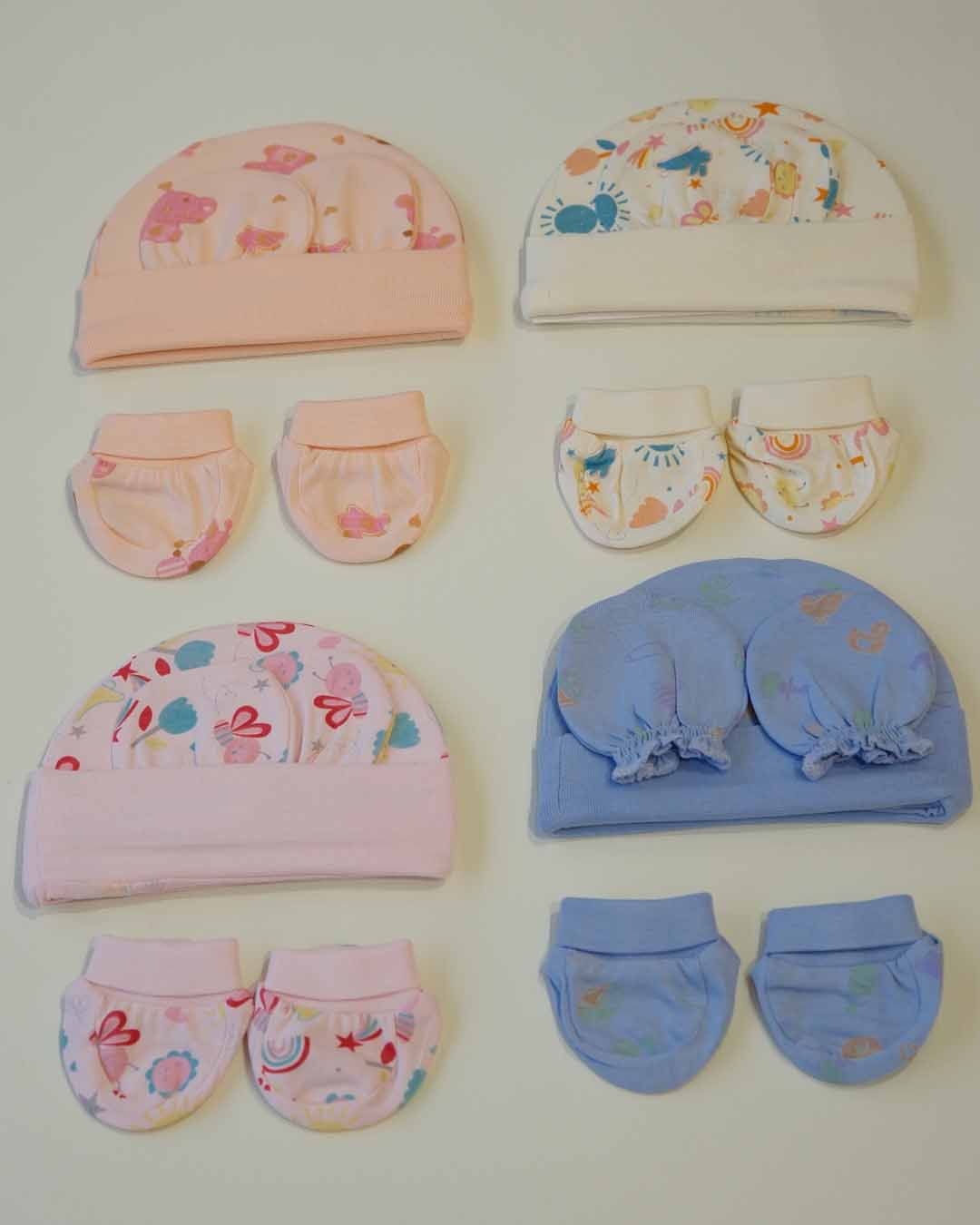 Baby Cap, Mittens & Booties Set – Soft Cotton Newborn Essentials